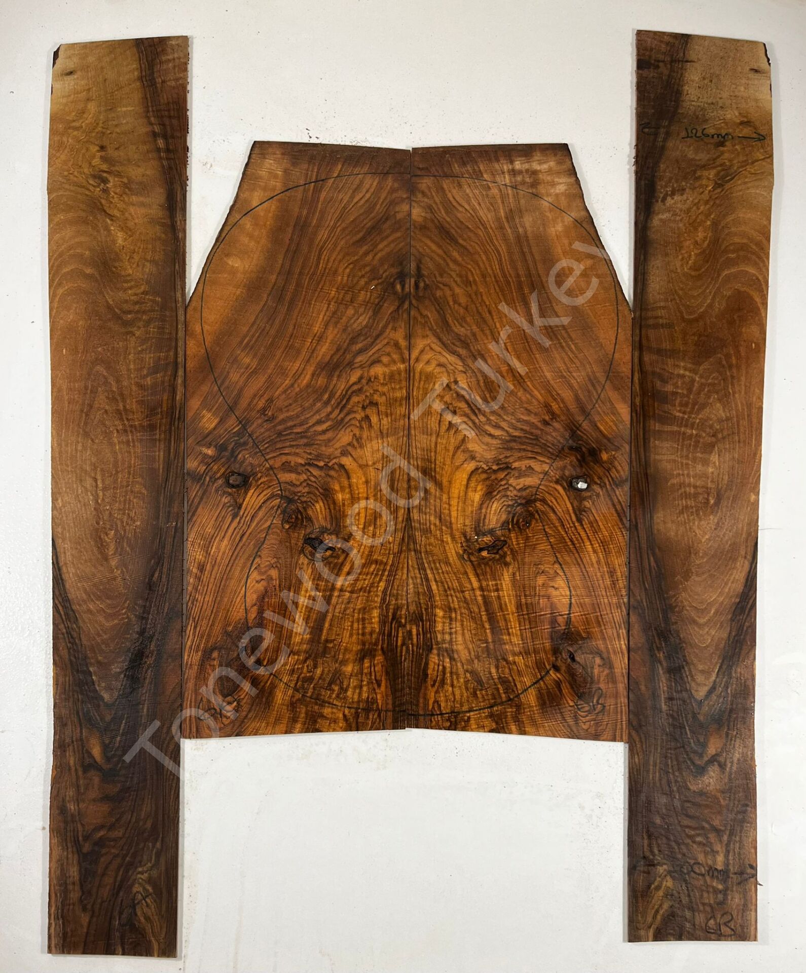 AAA Grade Flame Bastogne Walnut Acoustic Guitar Back And Sides set #6