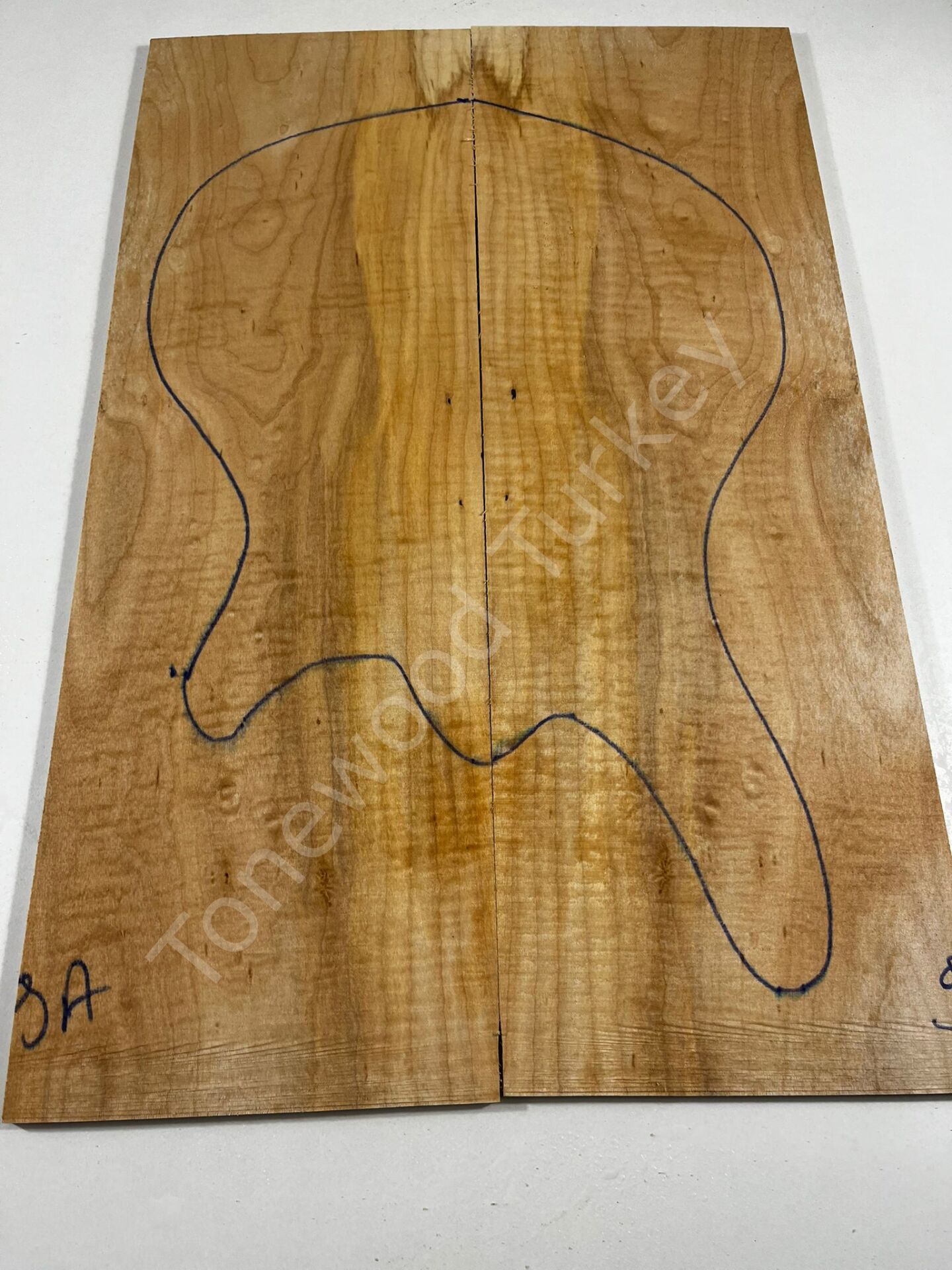 AA Grade Curly Maple Drop Top Luthier Guitar Figured Wood Bookmatched Set No:9