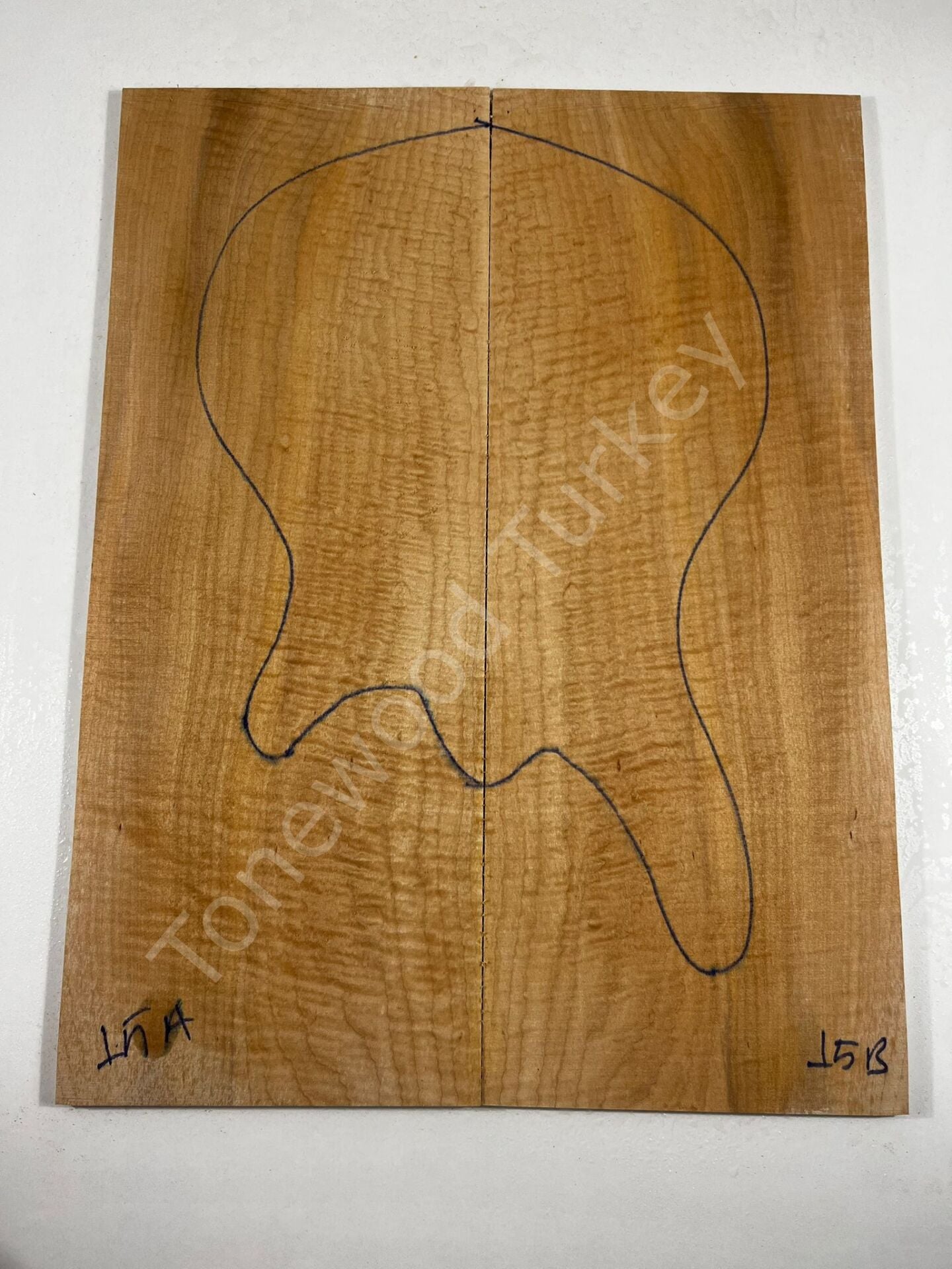 Master Grade Curly Maple Drop Top Luthier Guitar Figured Wood Bookmatched Set No:15