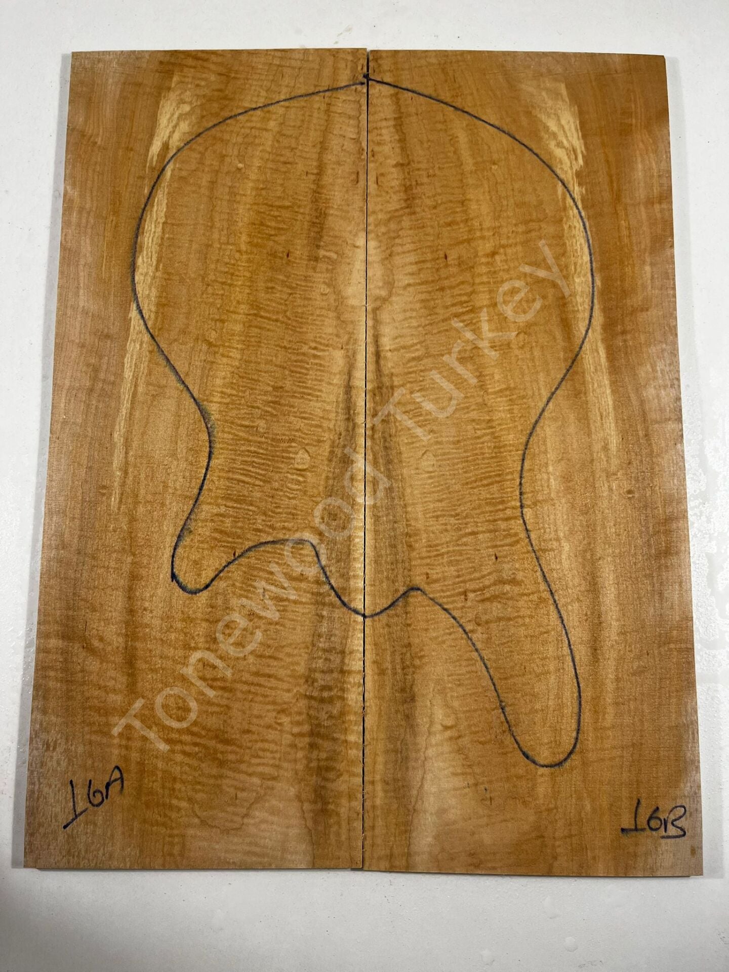 Master Grade Curly Maple Drop Top Luthier Guitar Figured Wood Bookmatched Set No:16