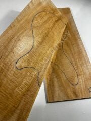 Master Grade Curly Maple Drop Top Luthier Guitar Figured Wood Bookmatched Set No:17