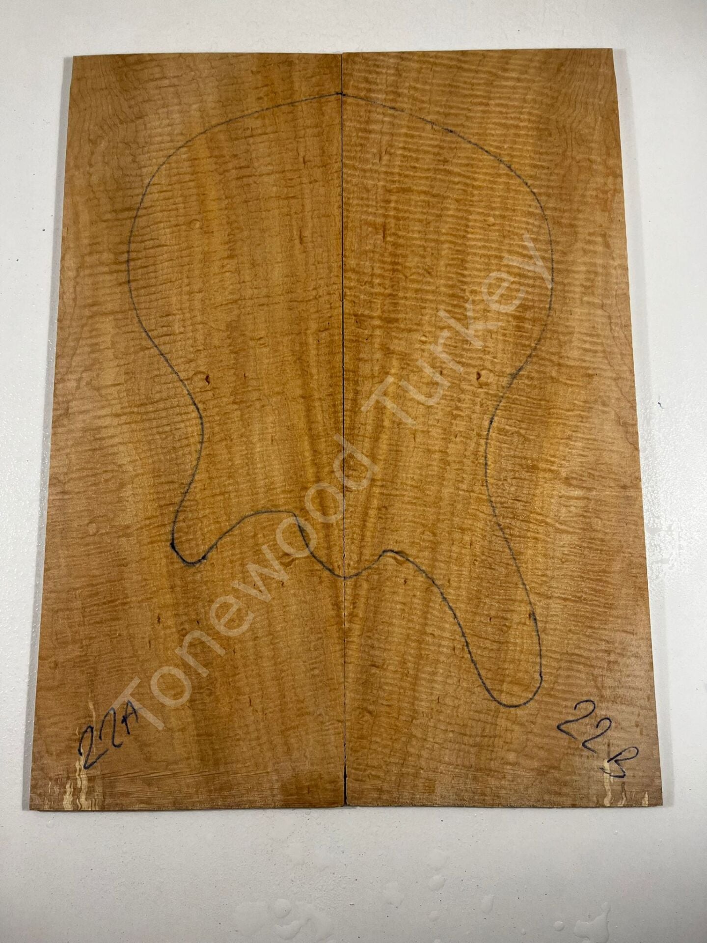 Master Grade Curly Maple Drop Top Luthier Guitar Figured Wood Bookmatched Set No:22