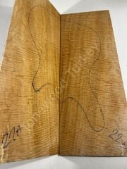Master Grade Curly Maple Drop Top Luthier Guitar Figured Wood Bookmatched Set No:22