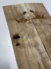 A Grade Poplar Mappa Burl Bookmatched Guitar Drop Top Luthier Tonewood #19