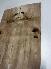 A Grade Poplar Mappa Burl Bookmatched Guitar Drop Top Luthier Tonewood #19