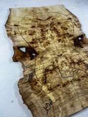 Master Grade Poplar Mappa Burl Bookmatched Guitar Drop Top Luthier Tonewood #19