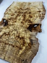 Master Grade Poplar Mappa Burl Bookmatched Guitar Drop Top Luthier Tonewood #19