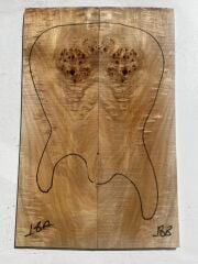 AA Grade Poplar Mappa Burl Bookmatched Guitar Drop Top Luthier Tonewood #18