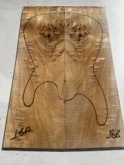 AA Grade Poplar Mappa Burl Bookmatched Guitar Drop Top Luthier Tonewood #18