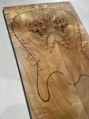 AA Grade Poplar Mappa Burl Bookmatched Guitar Drop Top Luthier Tonewood #18
