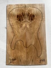 AAA Grade Poplar Mappa Burl Bookmatched Guitar Drop Top Luthier Tonewood #17