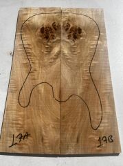 AAA Grade Poplar Mappa Burl Bookmatched Guitar Drop Top Luthier Tonewood #17