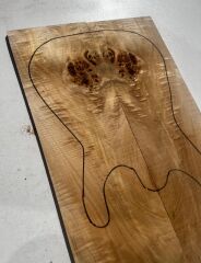AAA Grade Poplar Mappa Burl Bookmatched Guitar Drop Top Luthier Tonewood #17