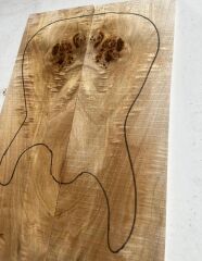 AAA Grade Poplar Mappa Burl Bookmatched Guitar Drop Top Luthier Tonewood #17
