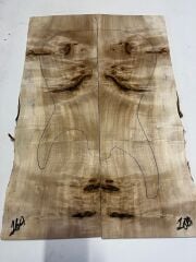 Master Grade Poplar Mappa Burl Bookmatched Guitar Drop Top Luthier Tonewood #16