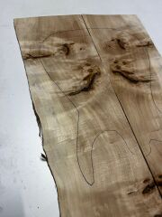 Master Grade Poplar Mappa Burl Bookmatched Guitar Drop Top Luthier Tonewood #16