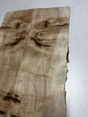 Master Grade Poplar Mappa Burl Bookmatched Guitar Drop Top Luthier Tonewood #16