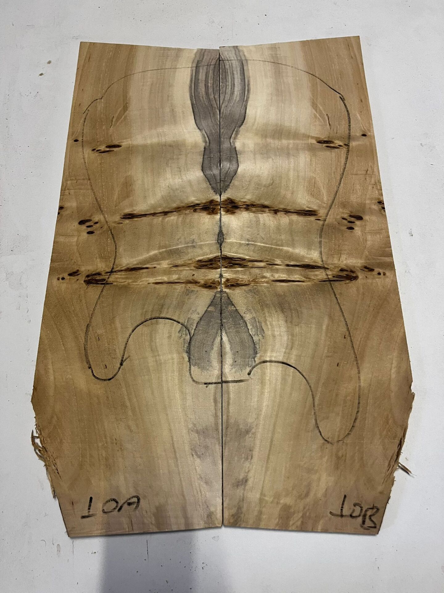 A Grade Poplar Mappa Burl Bookmatched Guitar Drop Top Luthier Tonewood #10