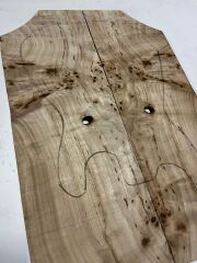 AAA Grade Poplar Mappa Burl Bookmatched Guitar Drop Top Luthier Tonewood #9