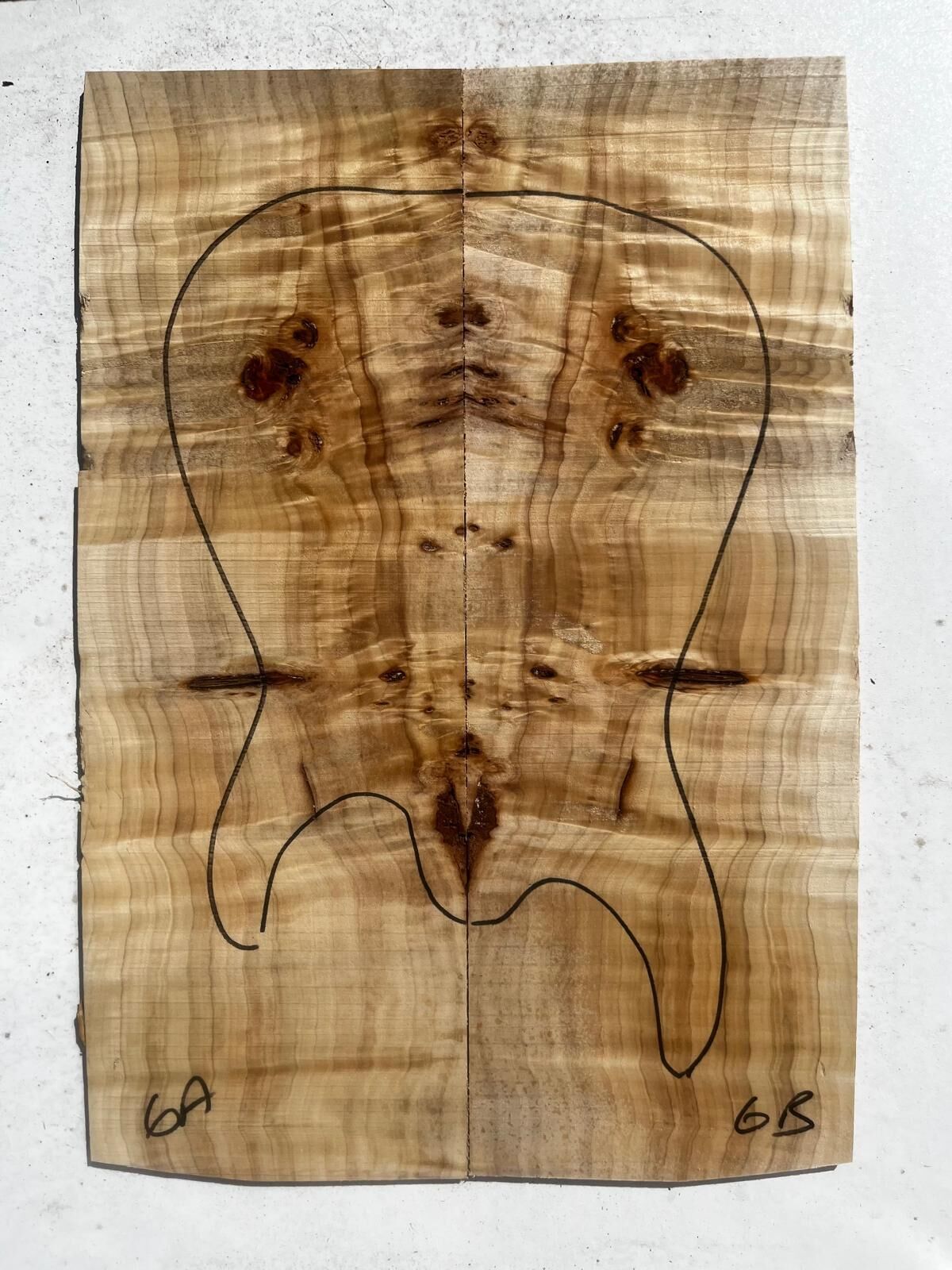 AAA Grade Mappa Burl Bookmatched Guitar Drop Top Luthier Tonewood #6