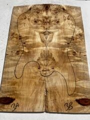 AAA Poplar Mappa Burl Bookmatched Guitar Drop Top Luthier Tonewood #3