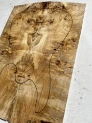 AAA Poplar Mappa Burl Bookmatched Guitar Drop Top Luthier Tonewood #3