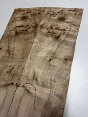 AAA Grade Poplar Mappa Burl Bookmatched Guitar Drop Top Luthier Tonewood #2