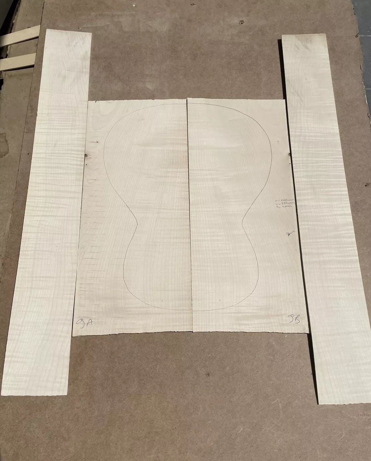 Flame Maple Acoustic / Classical Guitar Back And Sides #9