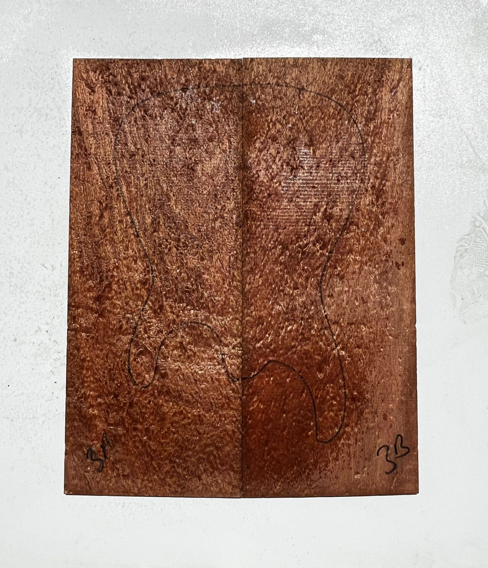 AA Grade Quilted Pommele Sapele Electric Guitar Drop Top set Bookmatch #3