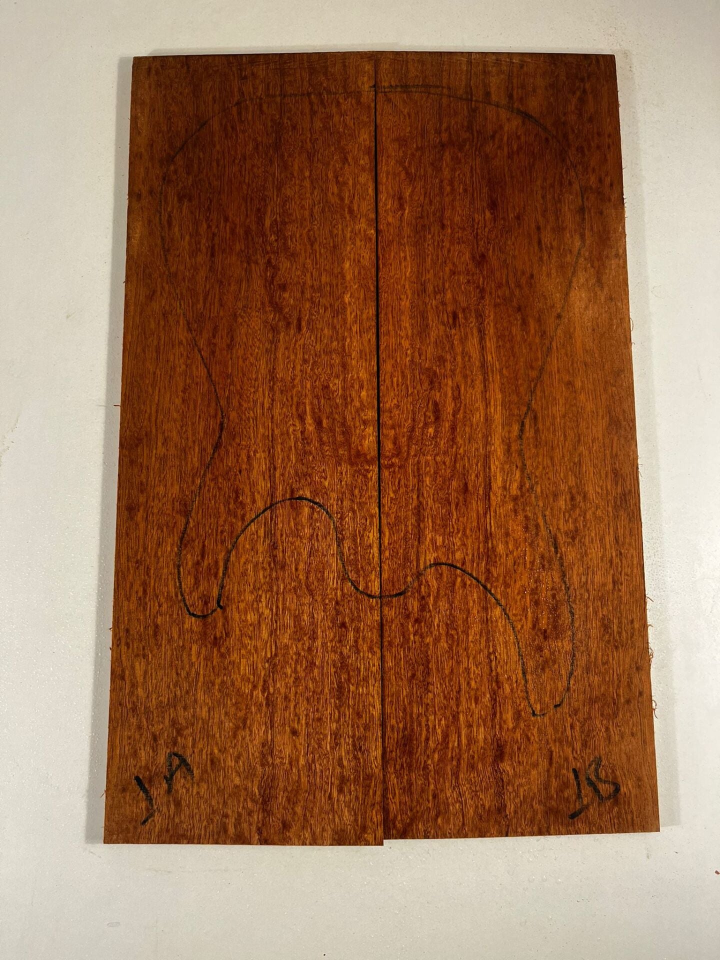 Birdseye Sapele Electric Guitar Drop Top set Bookmatch #1