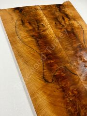 Spalted Flame Maple Drop Top Luthier Guitar Figured Wood Bookmatched Set No:2