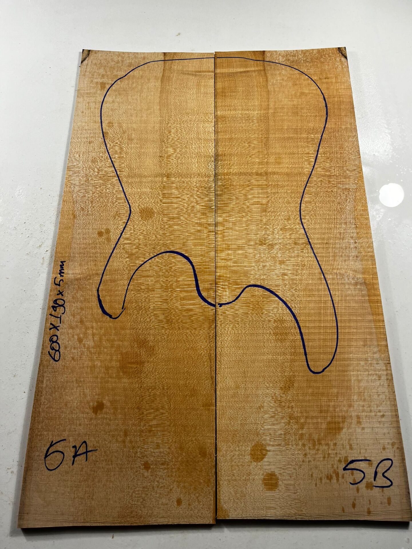 Figured Maple Drop Top Luthier Guitar Figured Wood Bookmatched Set No:5