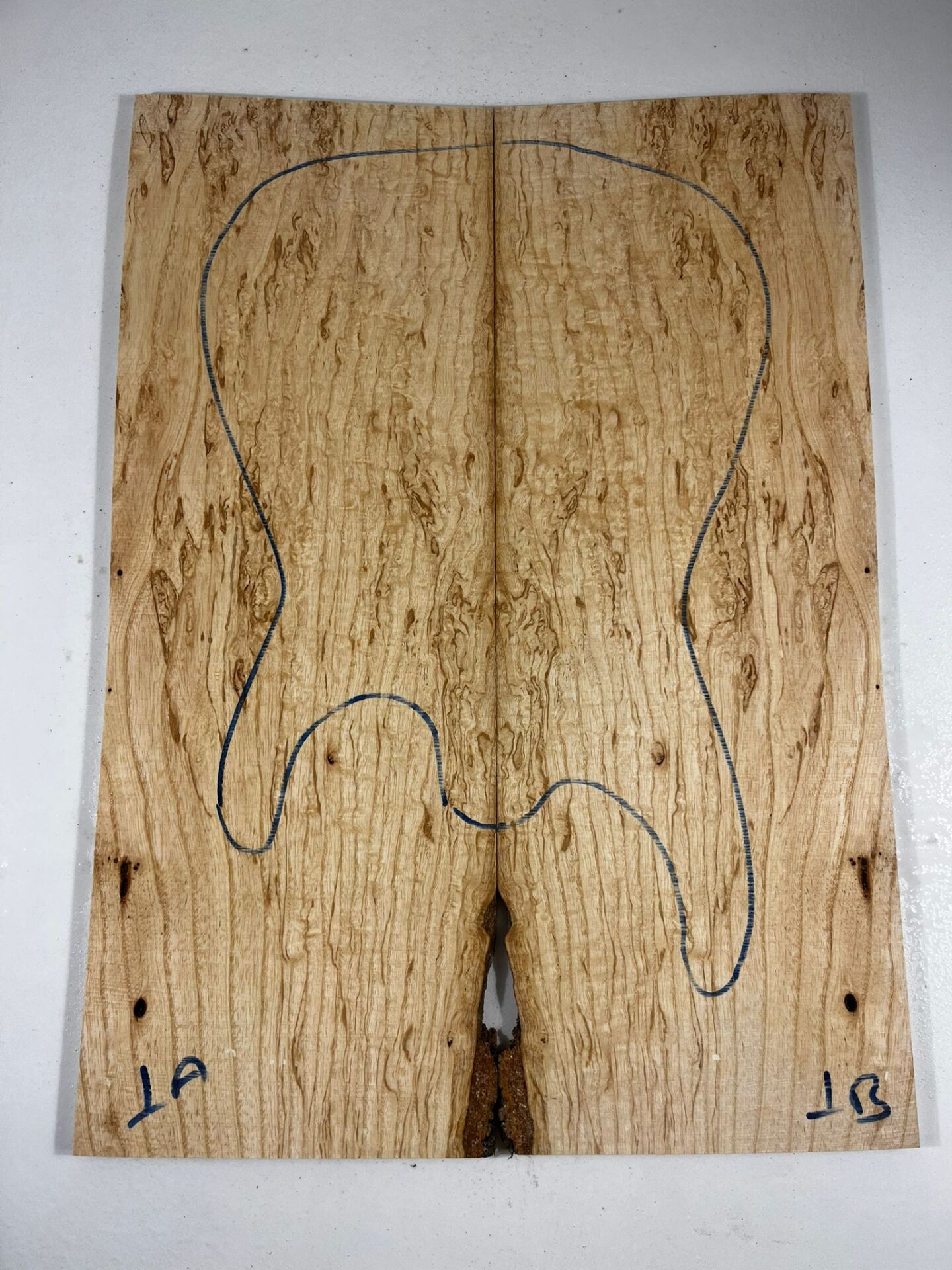 Master Grade Burl Tamo Ash Drop Top Wood For Electric Bass Guitar no:1