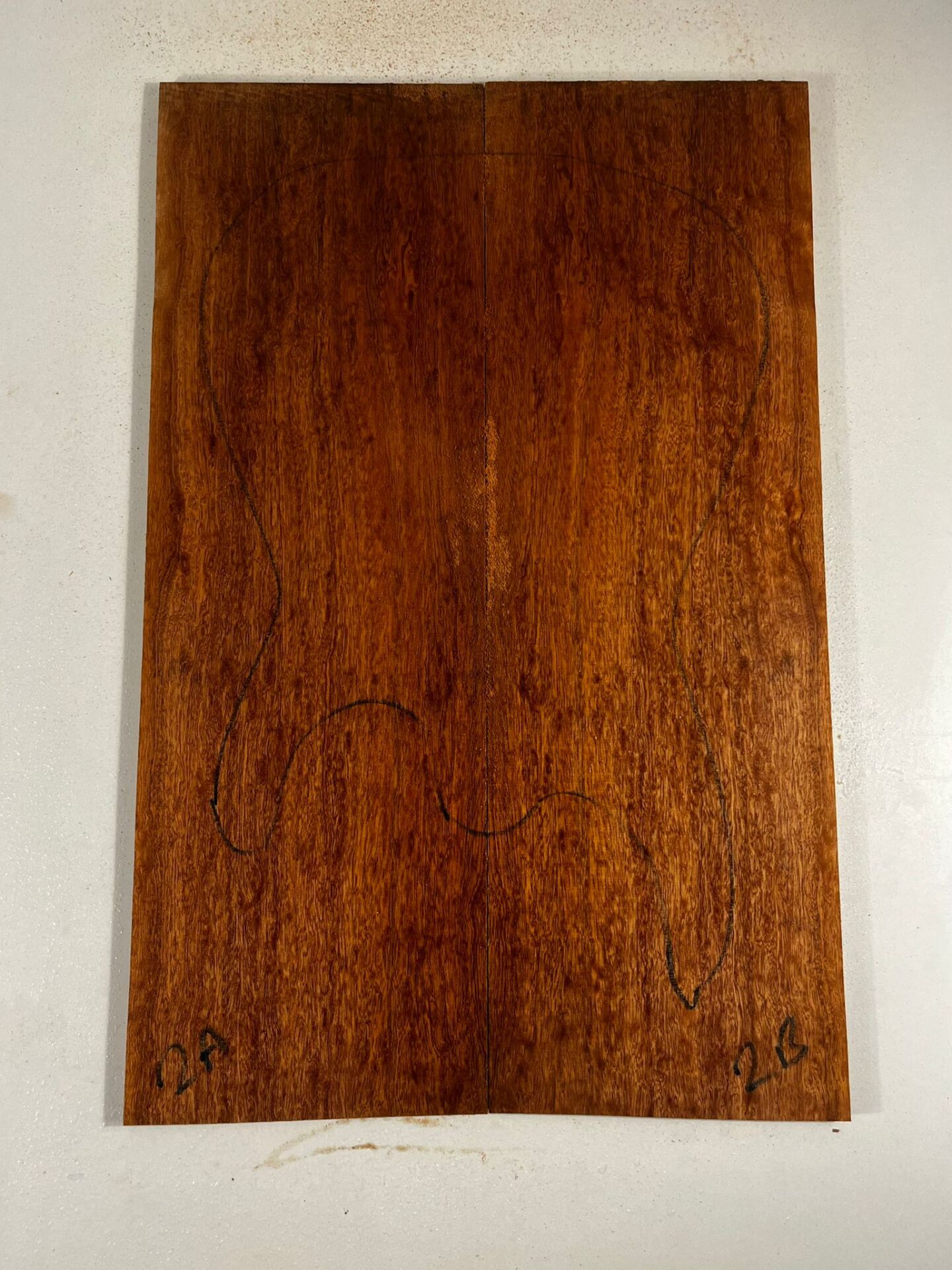 Birdseye Sapele Electric Guitar Drop Top set Bookmatch #2