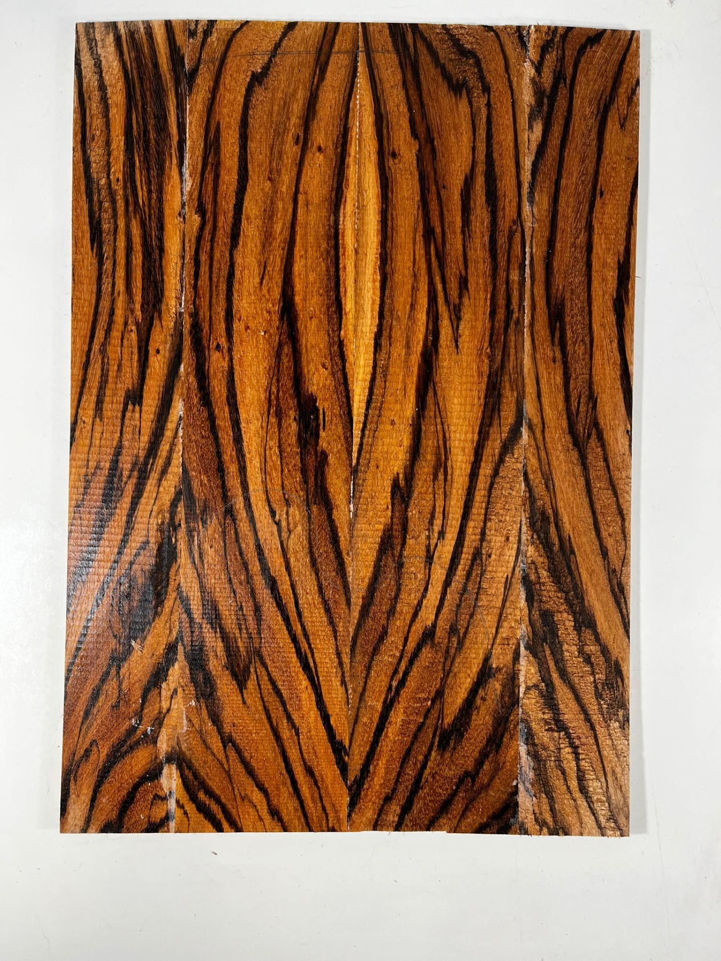 4 Pieces Lamineted Zebrawood Electric Guitar Drop Top set Bookmatch #1