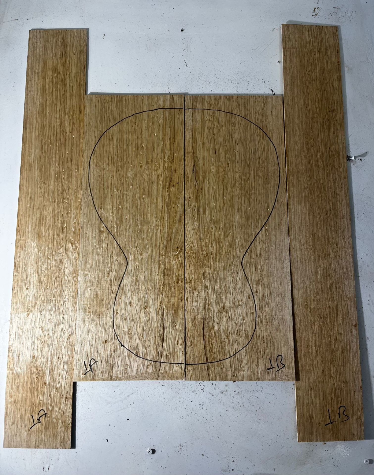 Birdseye White Korina Acoustic Guitar Back And Sides set