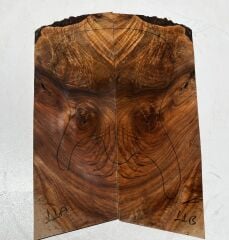 Flamed Burl Walnut Drop Top Luthier Guitar Figured Wood Bookmatched Set No:11