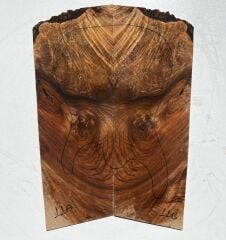 Flamed Burl Walnut Drop Top Luthier Guitar Figured Wood Bookmatched Set No:11